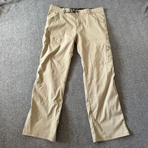 Prana Khaki Zion Straight Leg Outdoor Pants Men's Size L 36x30